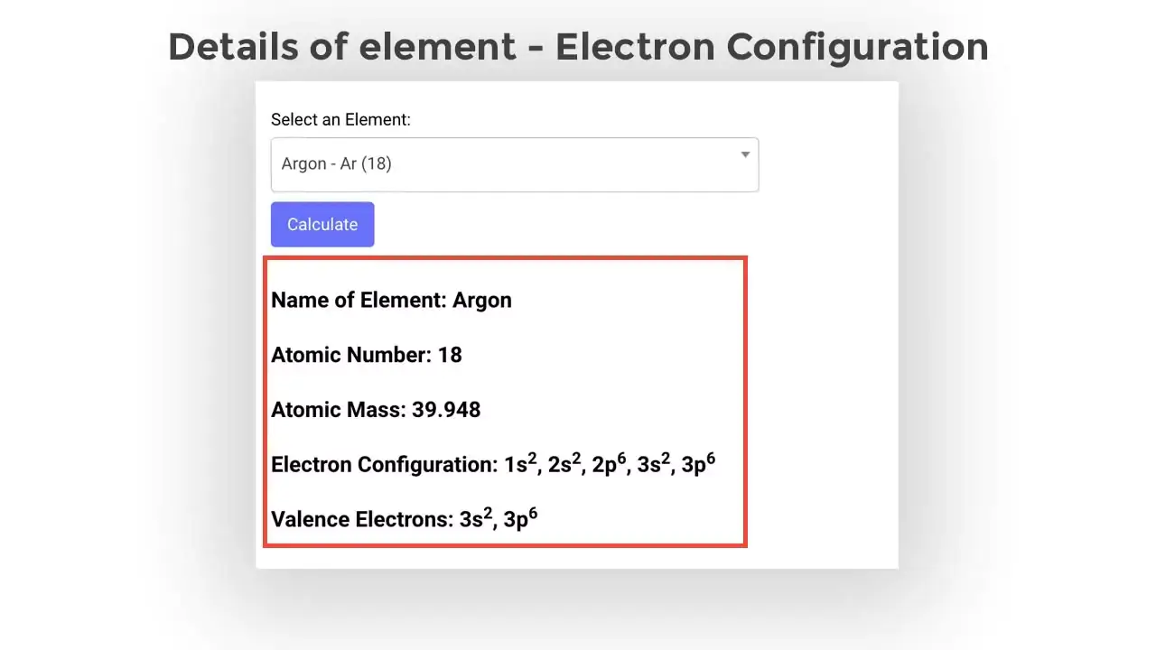 how to use electronic configuration calculator