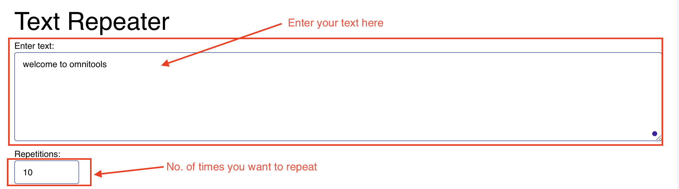 Text repeater - repeat text online